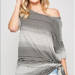 Multi striped knit tunic top ( NEW)